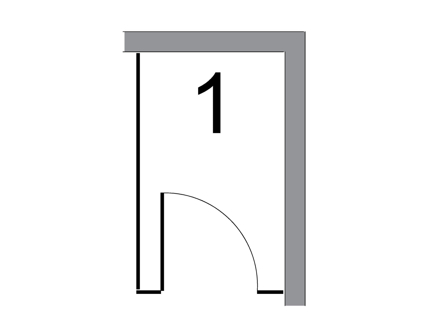 Right corner partitions with 1 compartment/accessible compartment/Black Phenolic