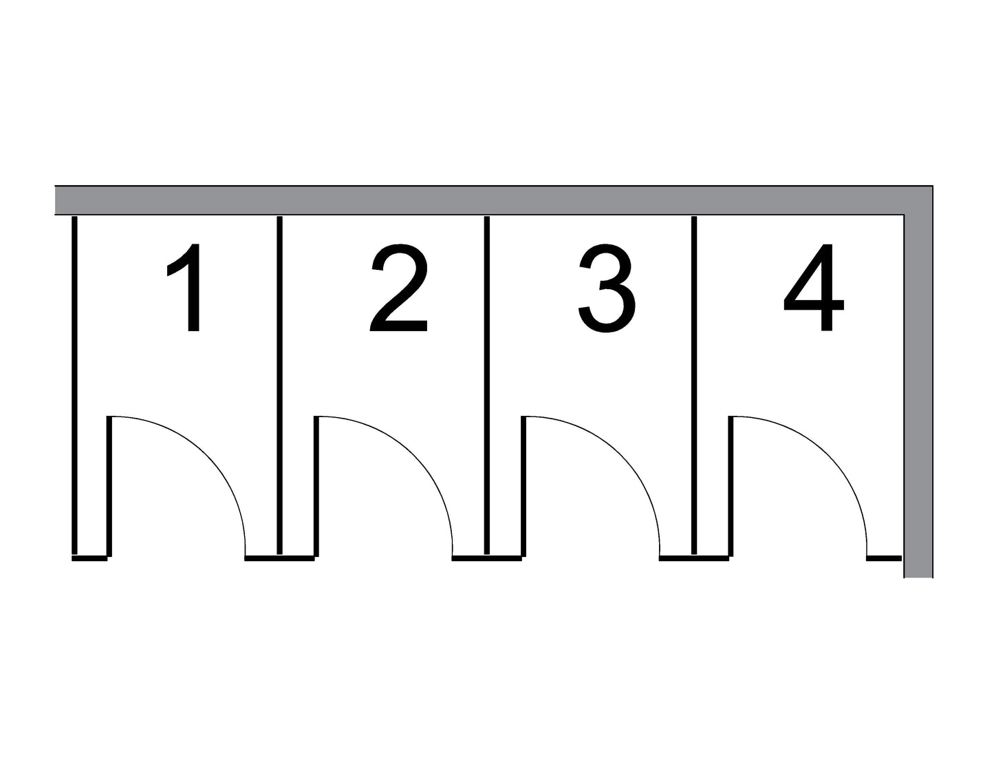 Cloisons coin droit avec 4 compartiments / avec compartiment accessible / Métal Charbon