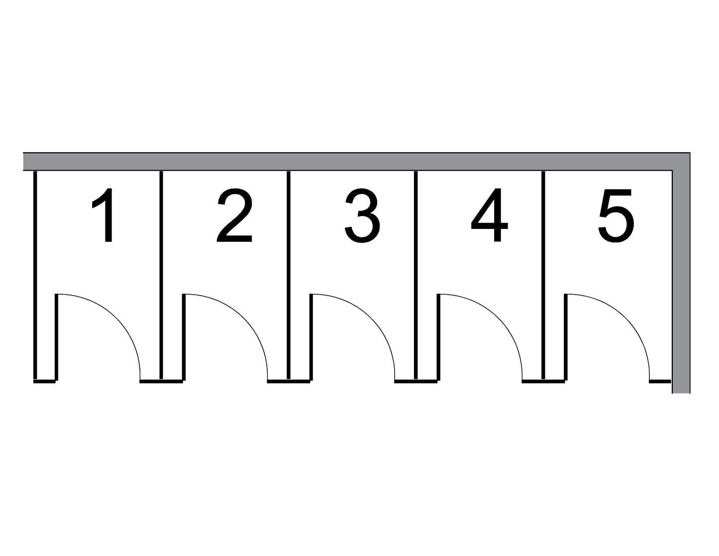 Cloisons coin droit avec 5 compartiments / avec compartiment accessible / Métal Charbon