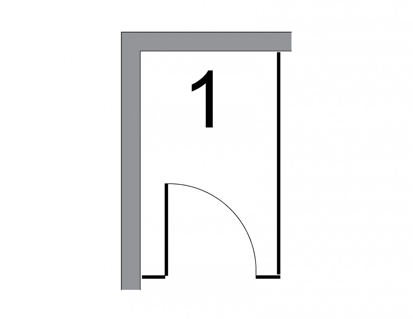 Left corner partitions with 1 compartment/accessible compartment/White Phenolic