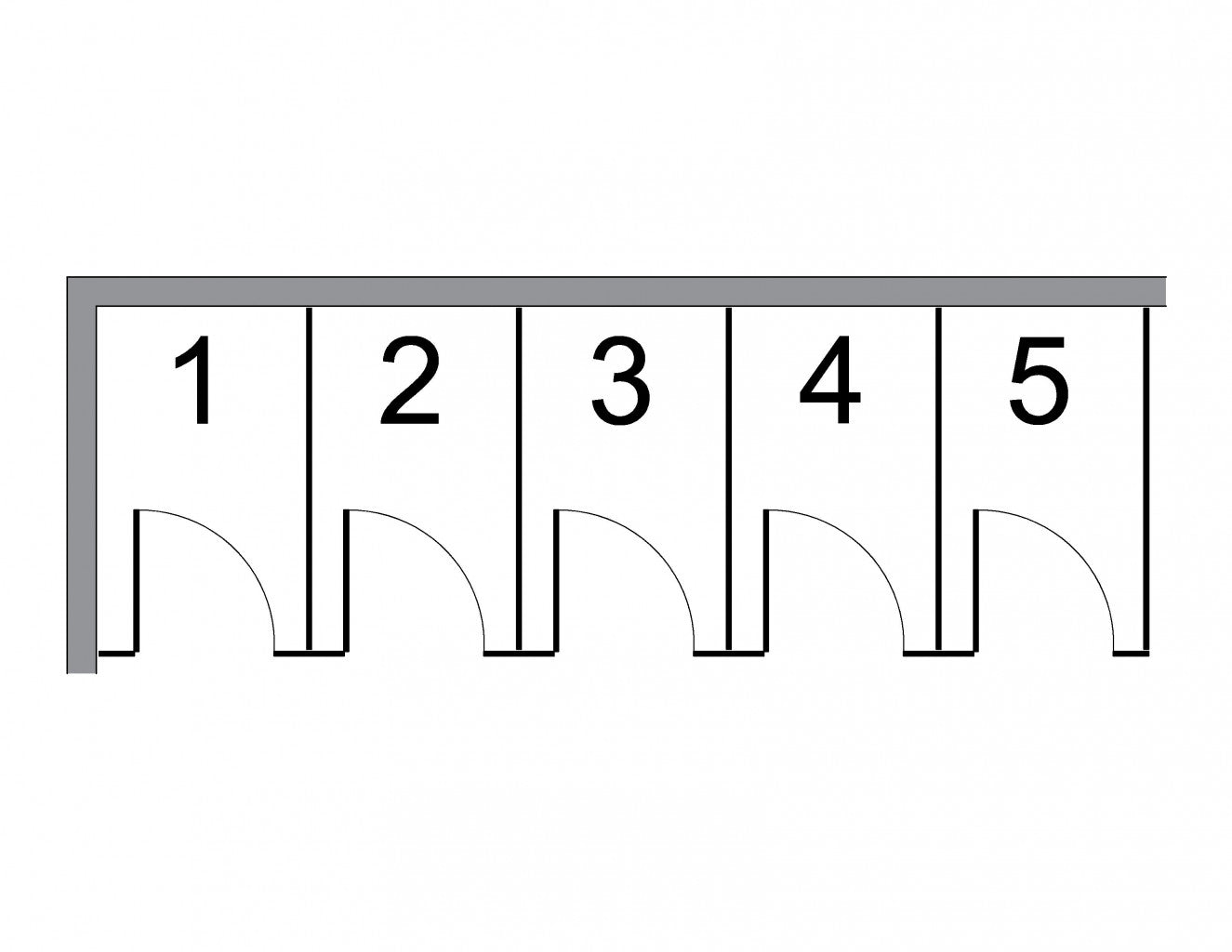 Cloisons coin gauche avec 5 compartiments / sans compartiment accessible / Stratifié massif Noir