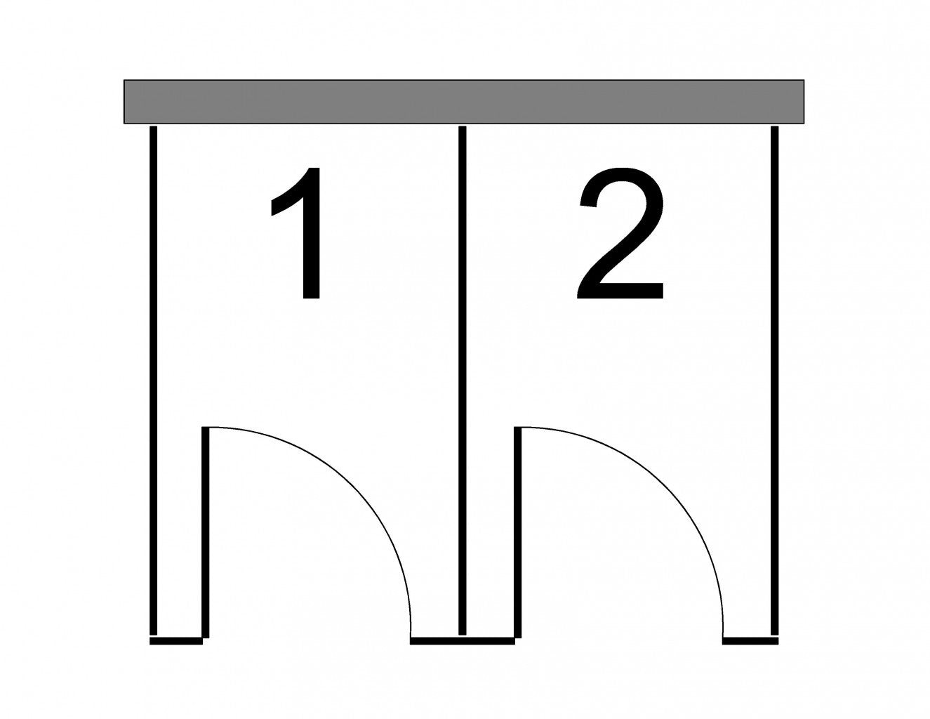 Cloisons autoportantes avec 2 compartiments / avec compartiment accessible / Stratifié massif Noir