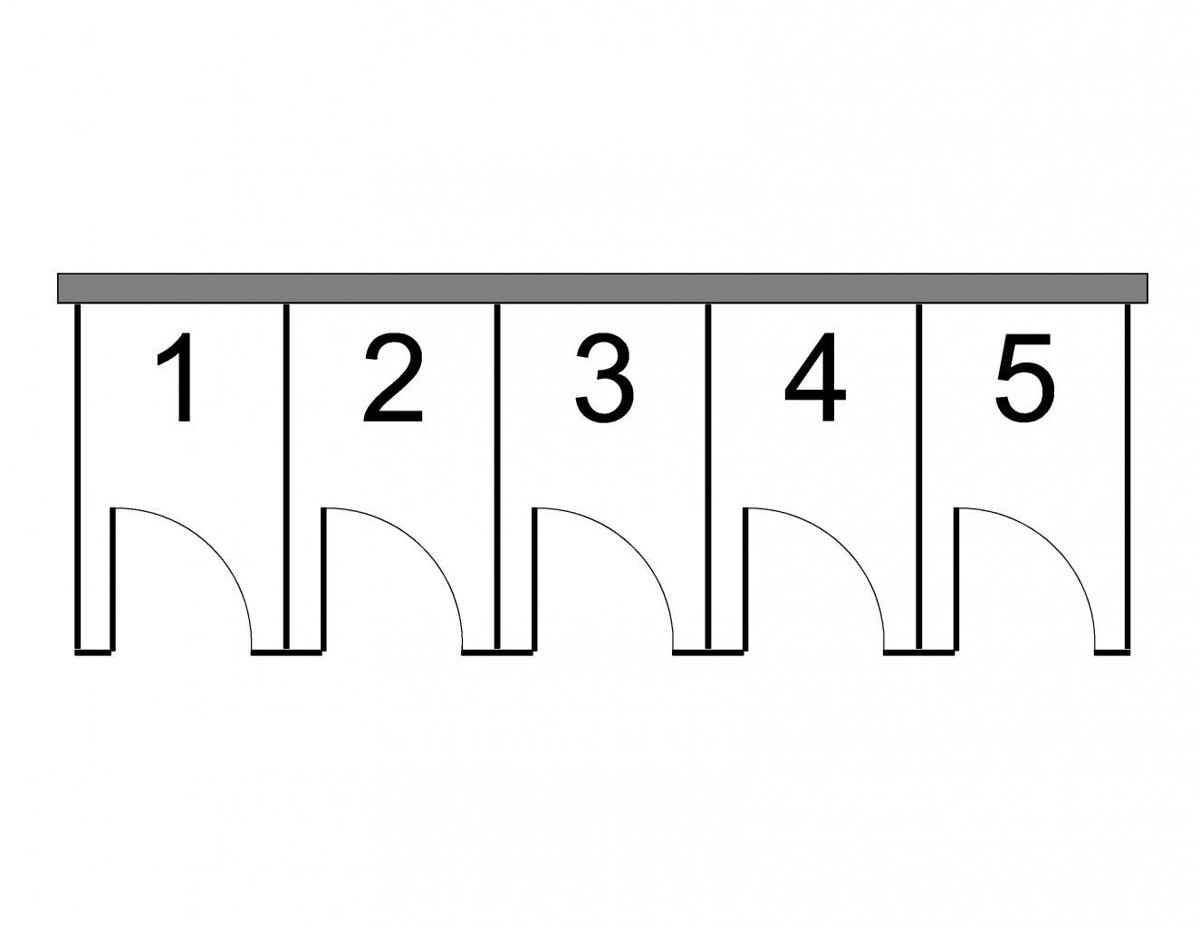 Cloisons autoportantes avec 5 compartiments / sans compartiment accessible / Métal Charbon